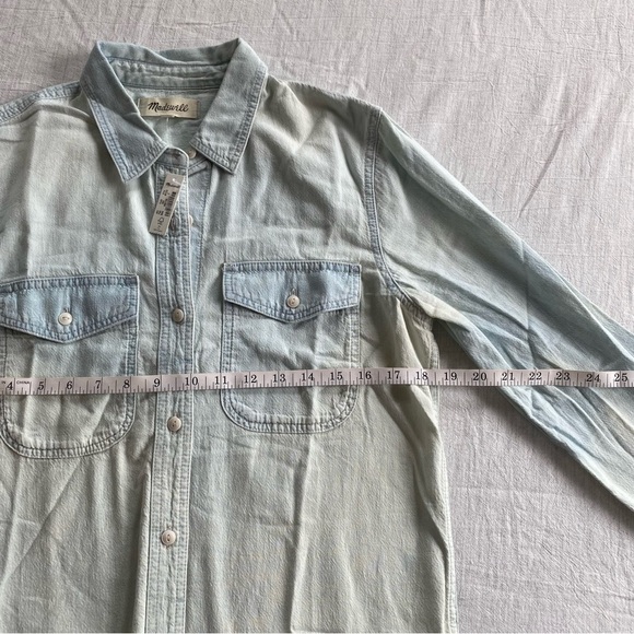 Madewell Denim Shirt Jacket Button Down Lightweight Cotton Small Light Wash NWT - Picture 12 of 14